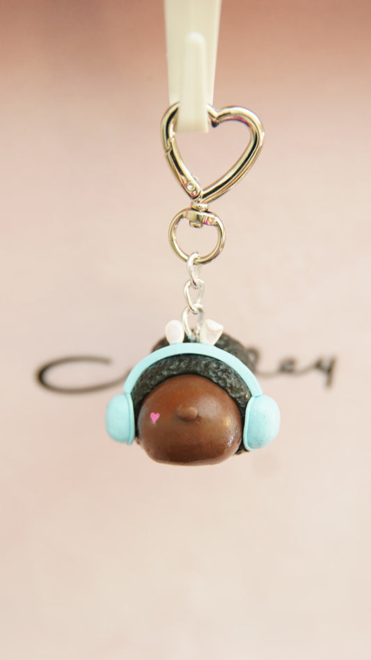 Headphone Bunny Keychain